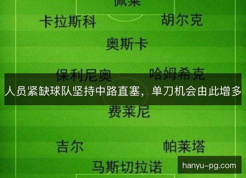 人员紧缺球队坚持中路直塞，单刀机会由此增多